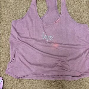 Victoria's Secret Pink Racerback Tank Top with 'Love' Graphic